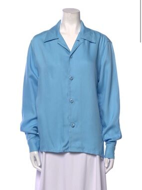 Sandro Sky Blue Casual Button-Down Shirt